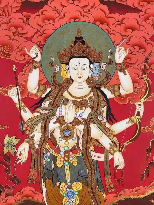 摩利支天菩萨三面八臂相